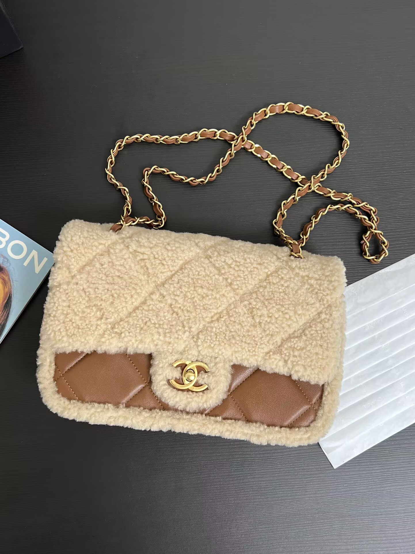 Ch*el flap bag 16 × 23.5 × 7.5 cm