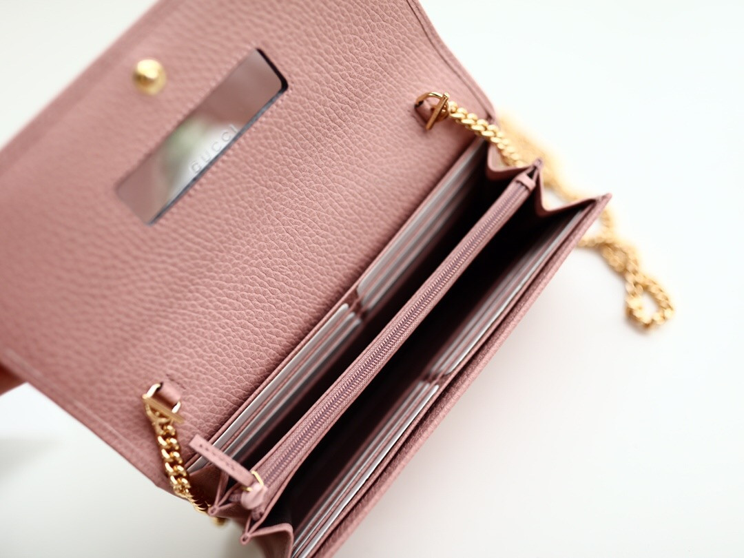 G*u*i gg marmont leather chain wallet