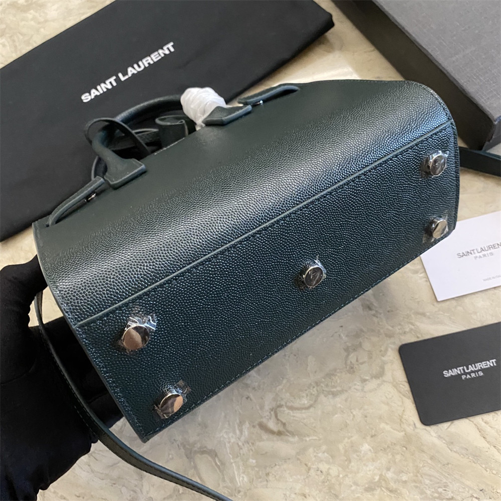 Y*L sac de jour nano in grained leather green