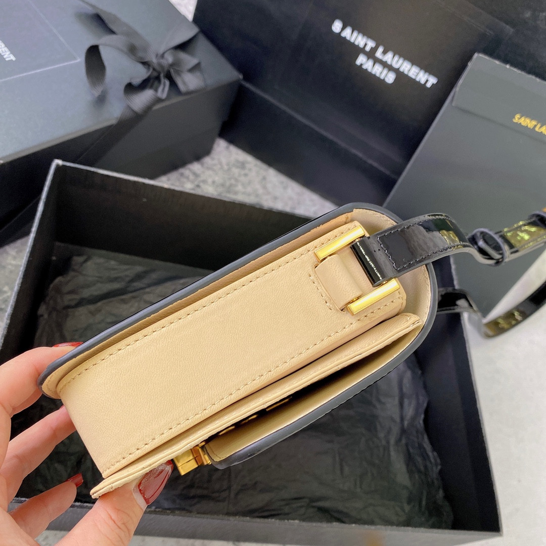 y*l solferino medium satchel in box Sa**t Lau*nt 9.1 x 6.3 x 2.4 inches