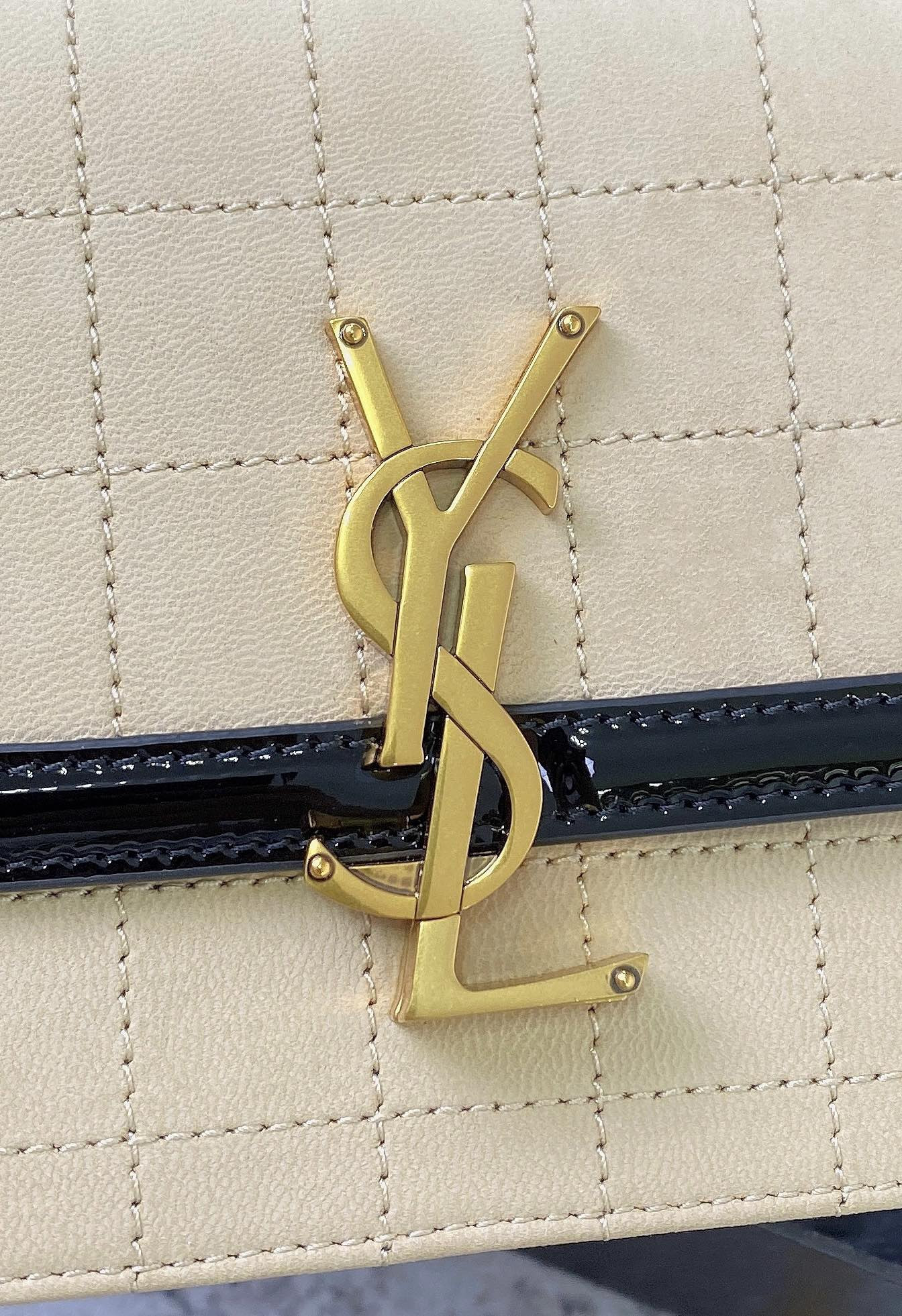 y*l solferino small satchel in box Sa**t Lau*nt 7.4 x 5.1 x 1.9 inches