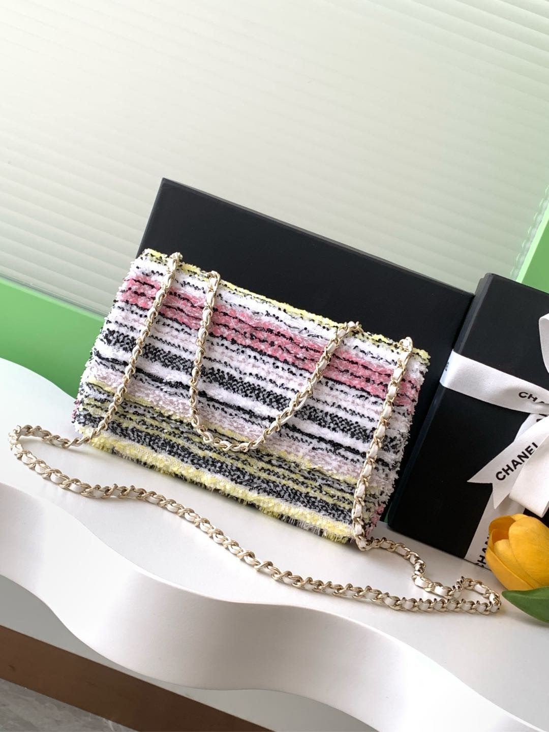 Ch*el flap bag 14x21x8cm