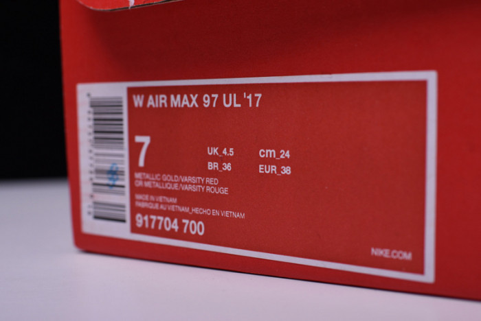 nike air max 97 ultra ’17 og “metallic gold” 918356-700